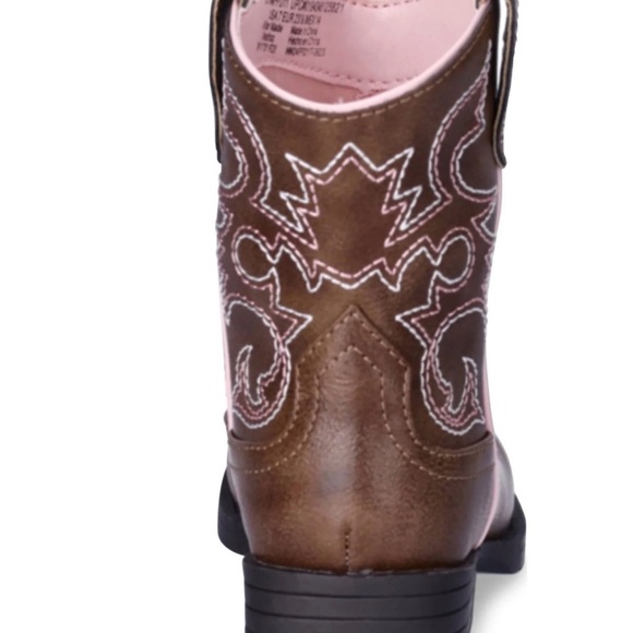 ❤️Kids Brown and Pink Cowboy Boots New Size 8 Wonder Nation - Picture 3 of 16